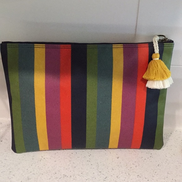 Madewell Handbags - New! Madewell Canvas Multicolor Clutch